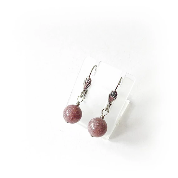 Lepidolit 1 golyós fülbevaló