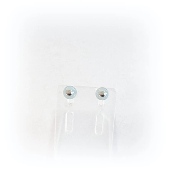 Akvamarin pötty fülbevaló 6 mm