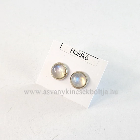 Holdkő pötty fülbevaló nemesacél foglalatban 8 mm