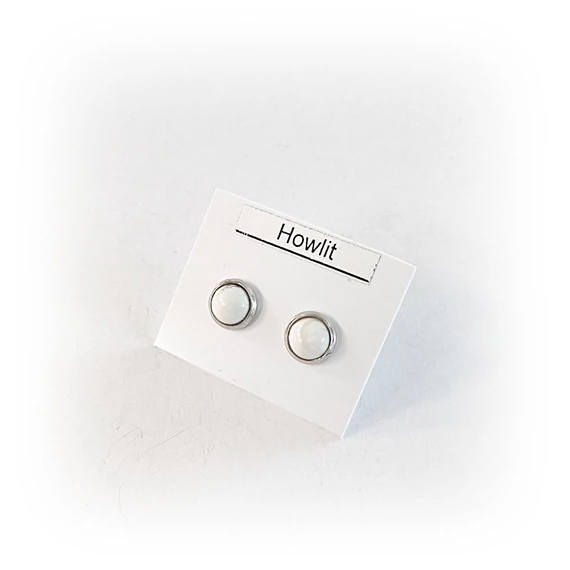 Howlit pötty fülbevaló nemesacél foglalatban 6 mm