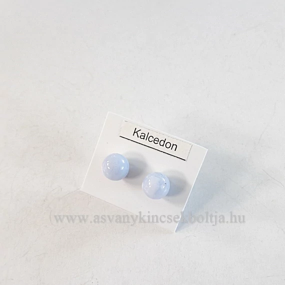 Kalcedon pötty fülbevaló 8 mm