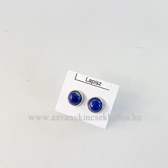 Lápisz pötty fülbevaló nemesacél foglalatban 8 mm