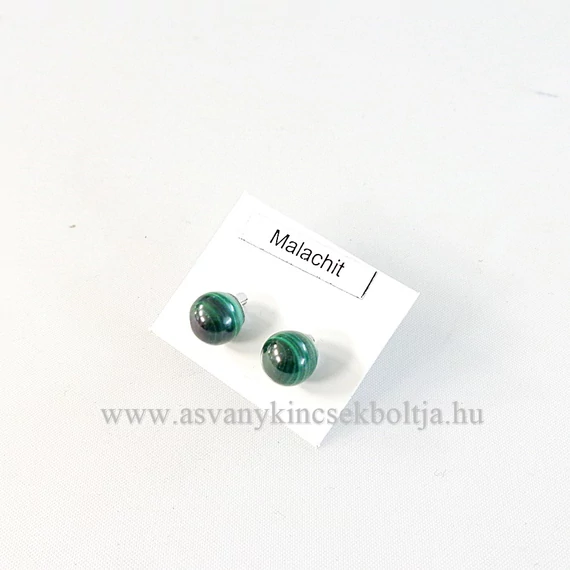 Malachit pötty fülbevaló 8 mm