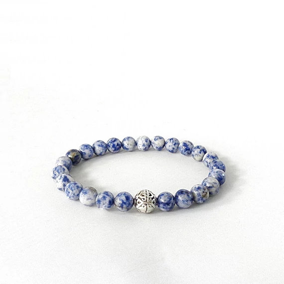 Foltos szodalit női - férfi karkötő 8 mm