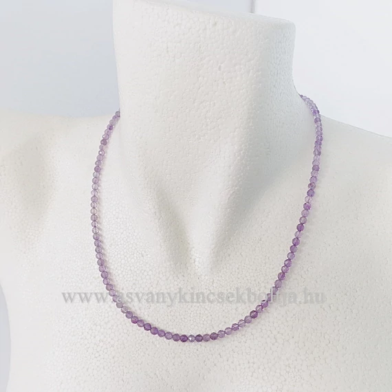 Ametiszt fazettált lánc 4 mm 50 cm