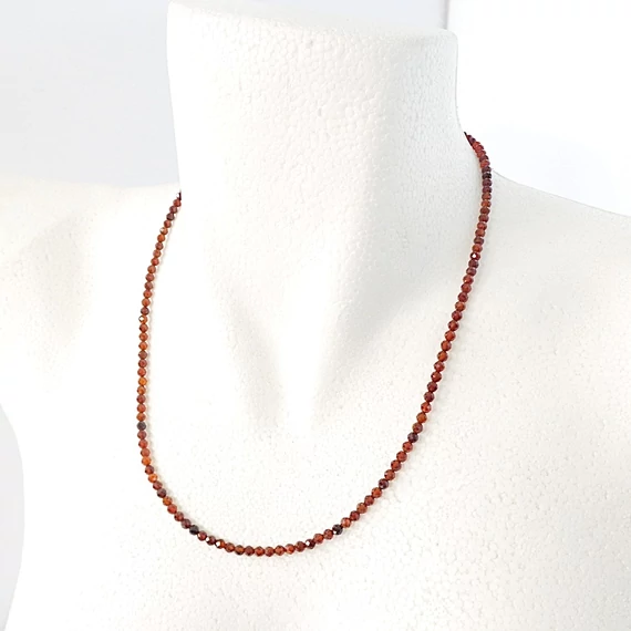 Hesszonit gránát fazettált lánc 4 mm 50 cm