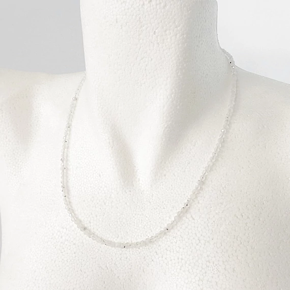 Fazettált szivárvány holdkő lánc 3 mm 50 cm