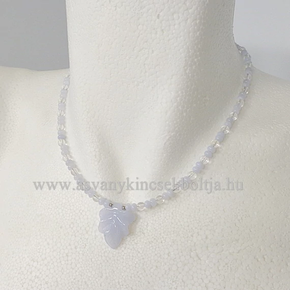 Kalcedon-hegyikristály lánc 4 mm 45 cm