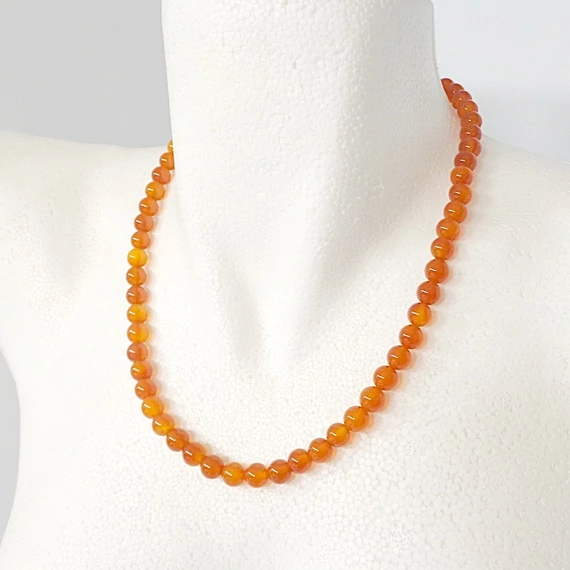 Karneol lánc 8 mm 50 cm