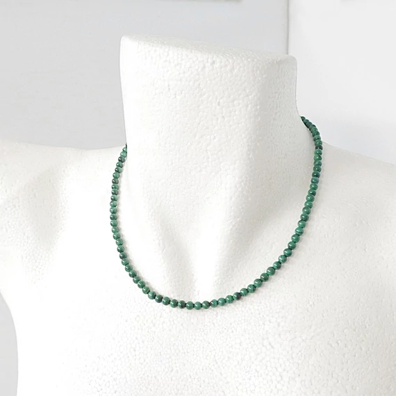Malachit  lánc 4 mm 42 cm