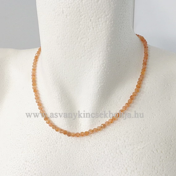 Napkő fazettált lánc 4mm 43 cm