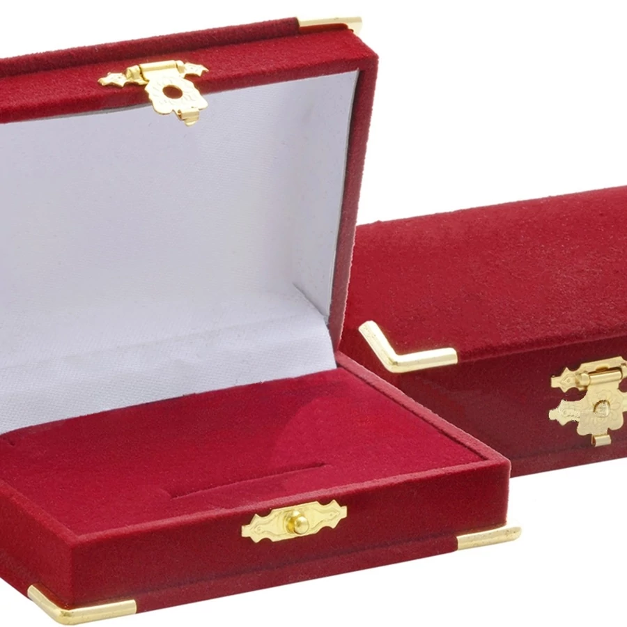 Bársony díszdoboz bordó 86x64x32 mm