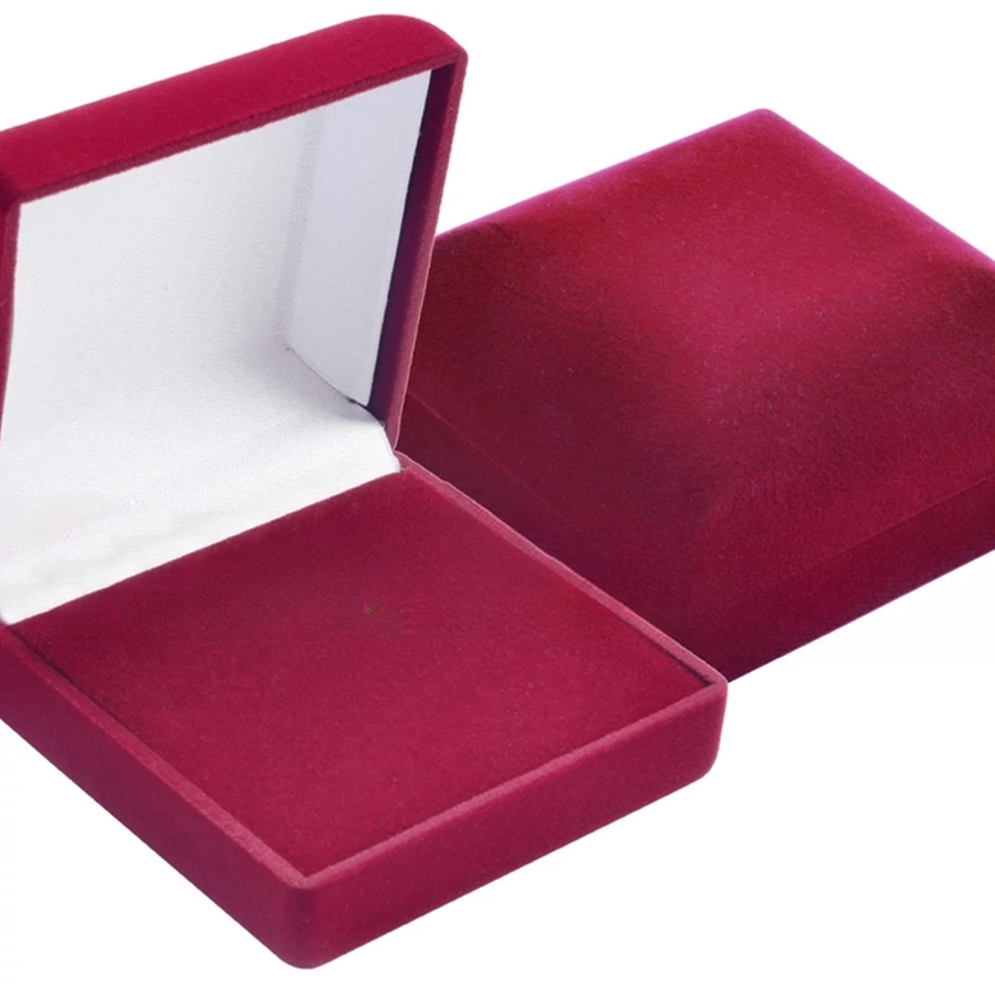 Bársony díszdoboz bordó kocka 75x75x40 mm