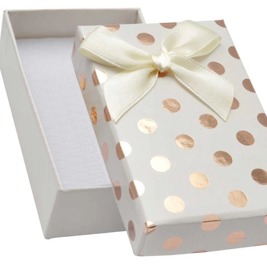 Díszdoboz krém pöttyös 50x80x25 mm