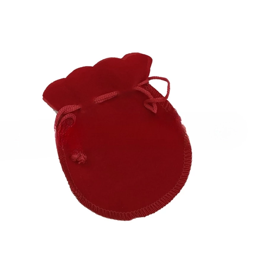 Bársonyos kis szütyő piros