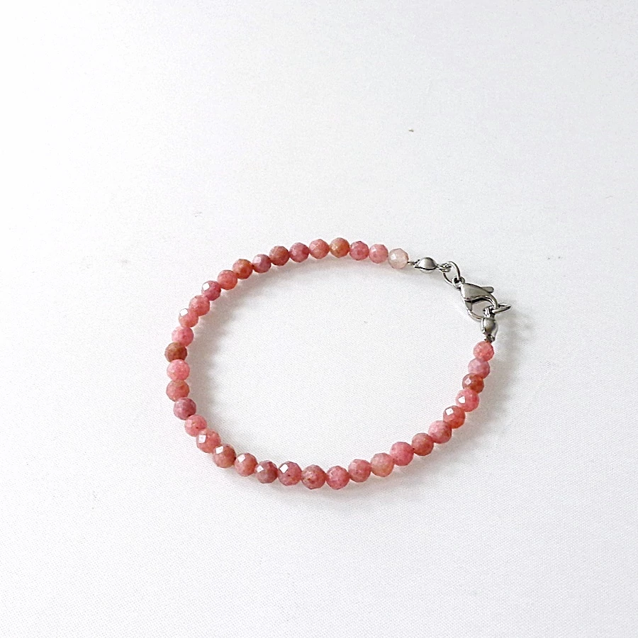 Rodonit extra fazettált karlánc 4 mm