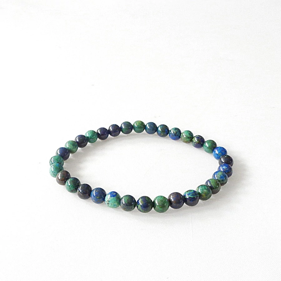 Azurit - malachit karkötő 6 mm