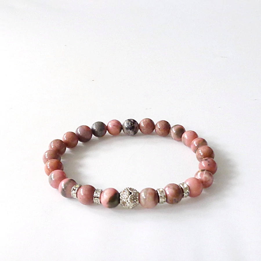 Rodonit karkötő mikrostrasszal 8 mm