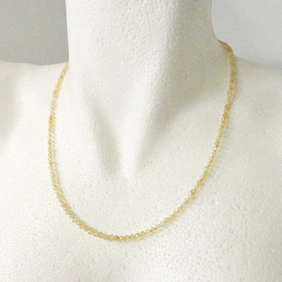 Fazettált citrin lánc 3 mm 50 cm arany színű nemesacéllal