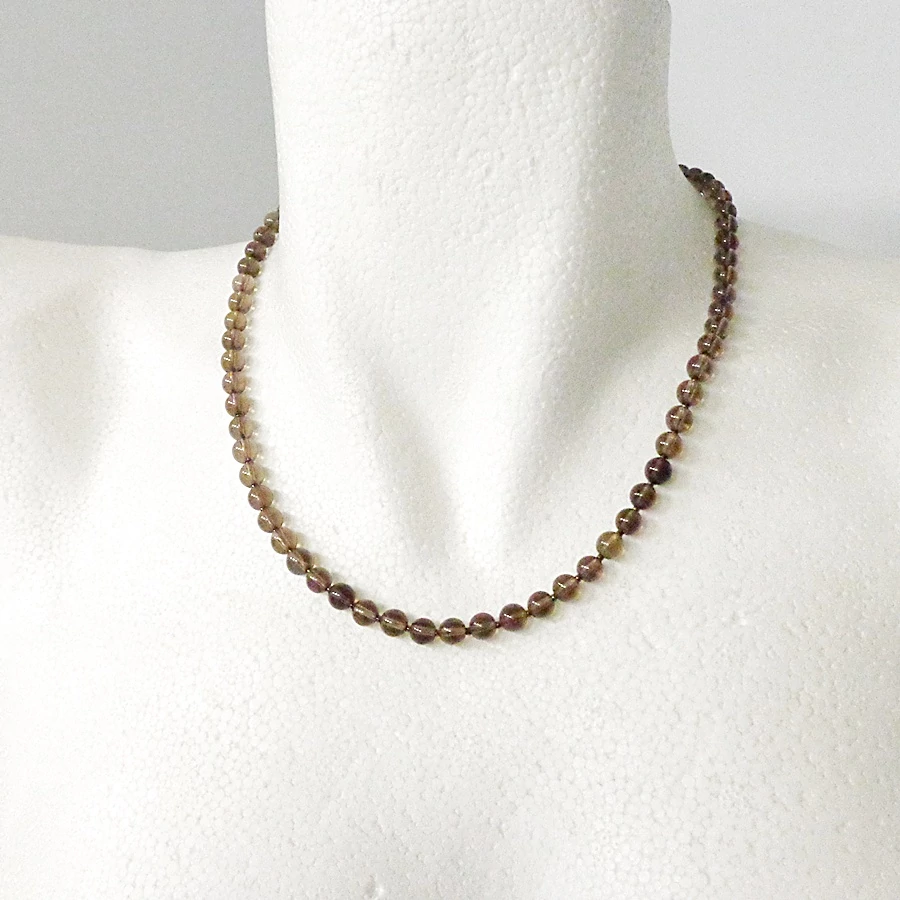 Füstkvarc lánc 6 mm 45 cm