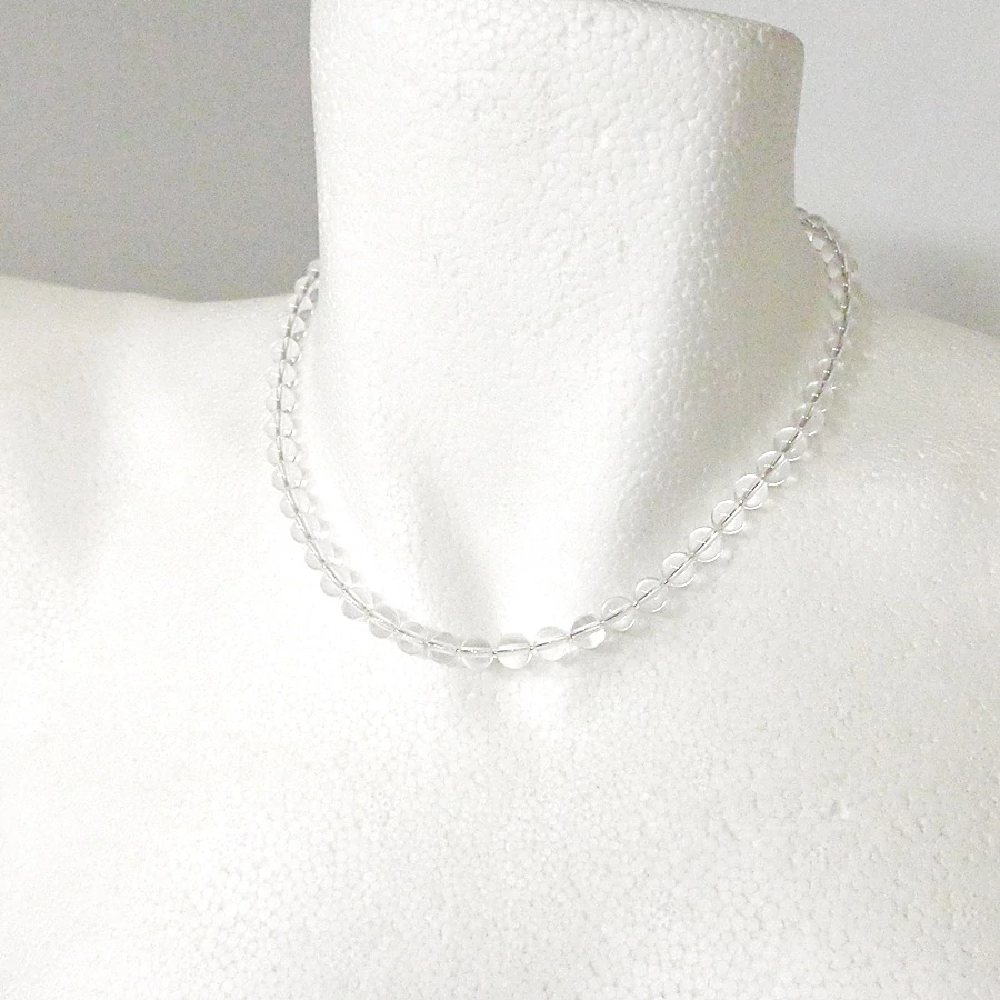 Hegyikristály nyaklánc AA 6 mm 40 cm