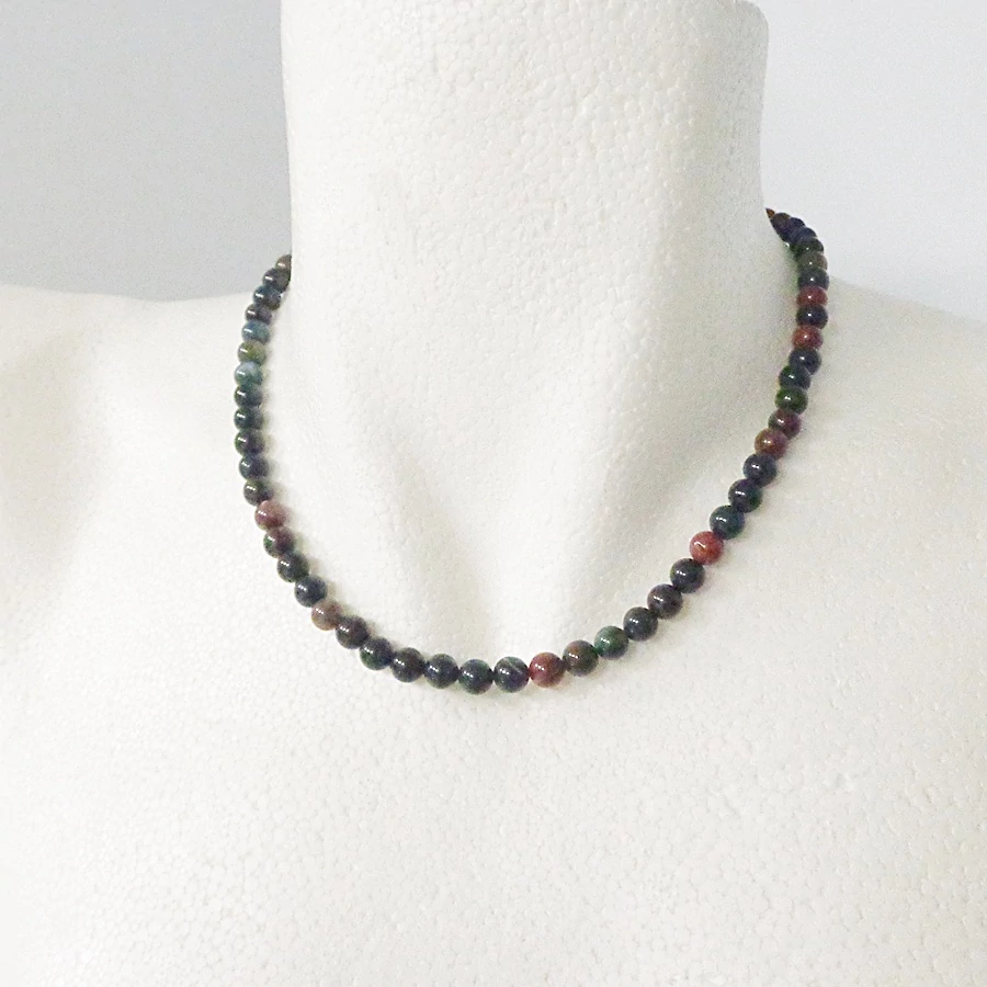 Heliotróp nyaklánc 6 mm 42 cm