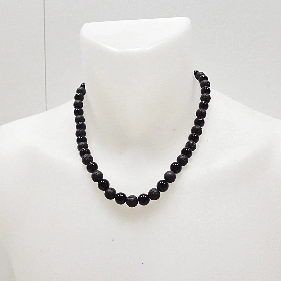 Lávakő - ónix női - férfi lánc 10 mm