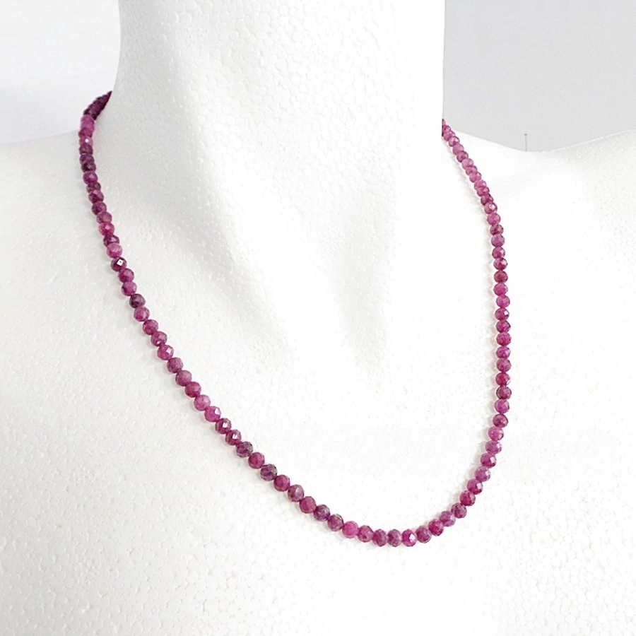 Rubin fazettált lánc 4 mm 50 cm