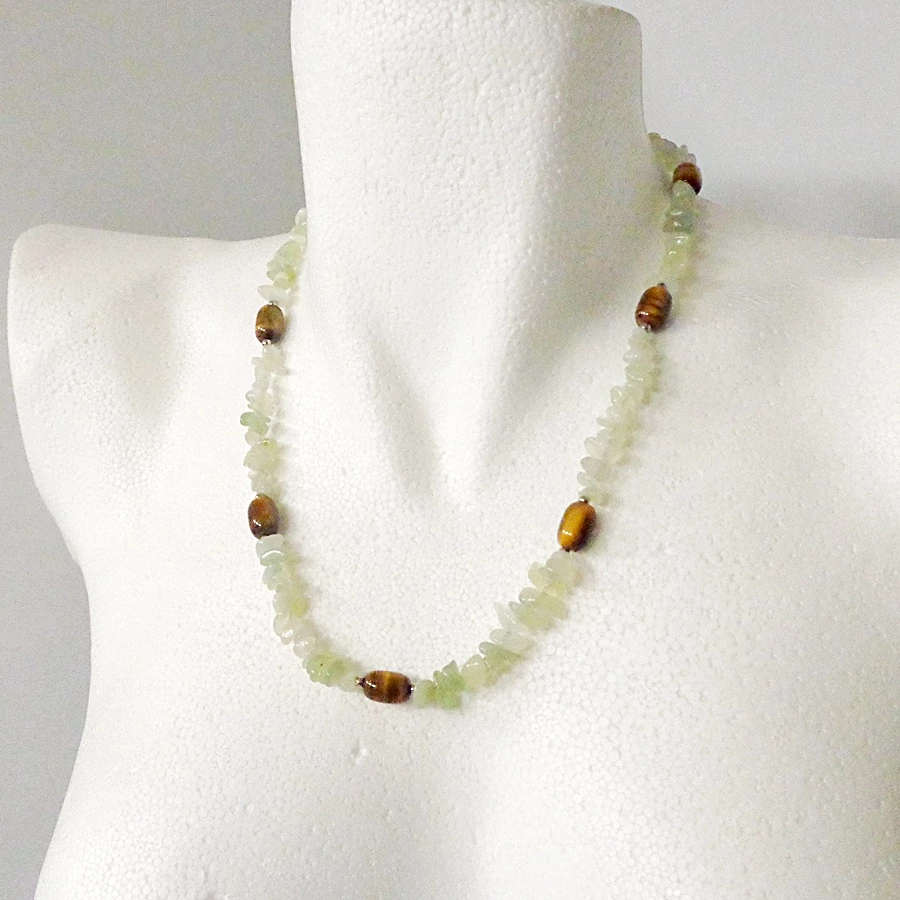 Jáde - tigrisszem szemcsés lánc