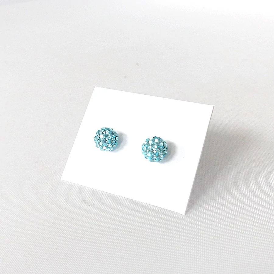 Strasszköves pötty fülbevaló türkizes színben