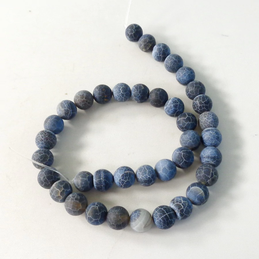 Festett szürke matt achát szál 10 mm