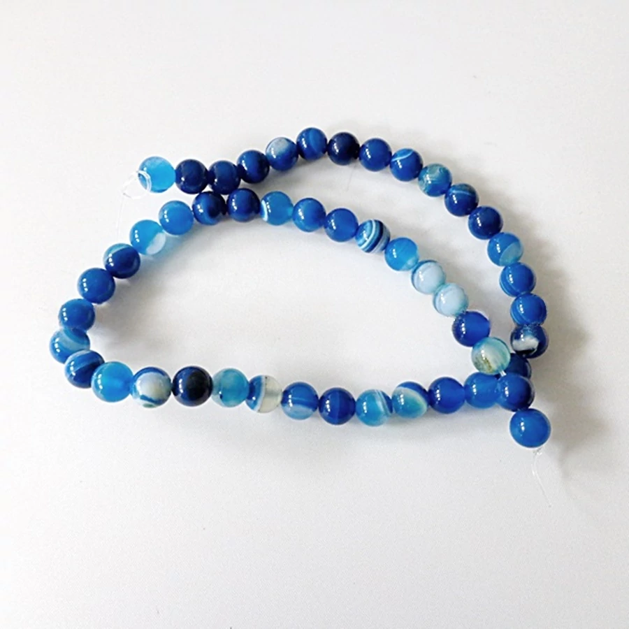 Achát festett kék szál 8 mm