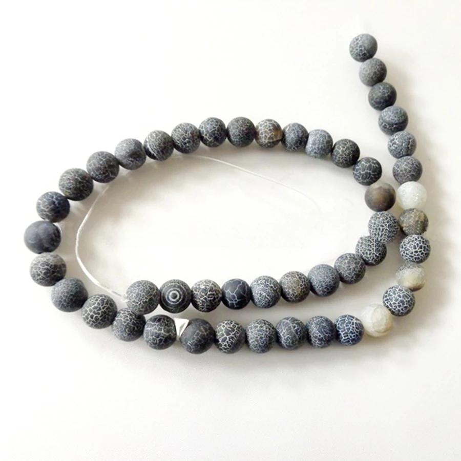 Achát festett matt szürke szál 8 mm