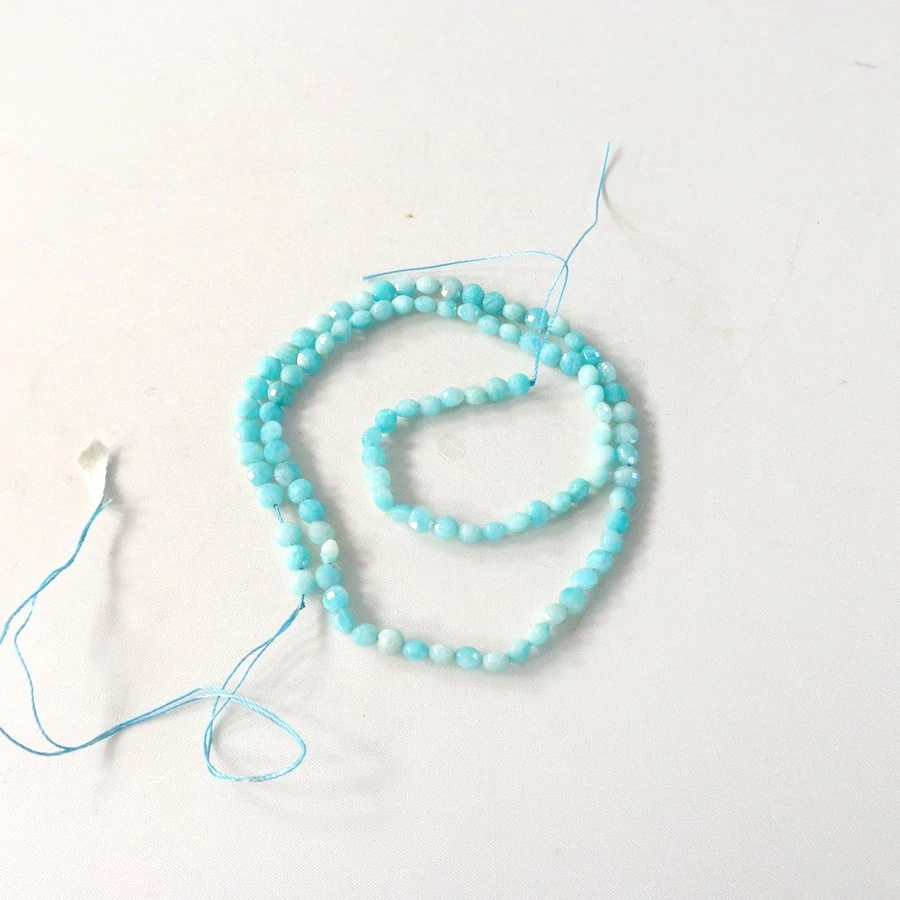 Amazonit fazettált lencse szál 4 mm
