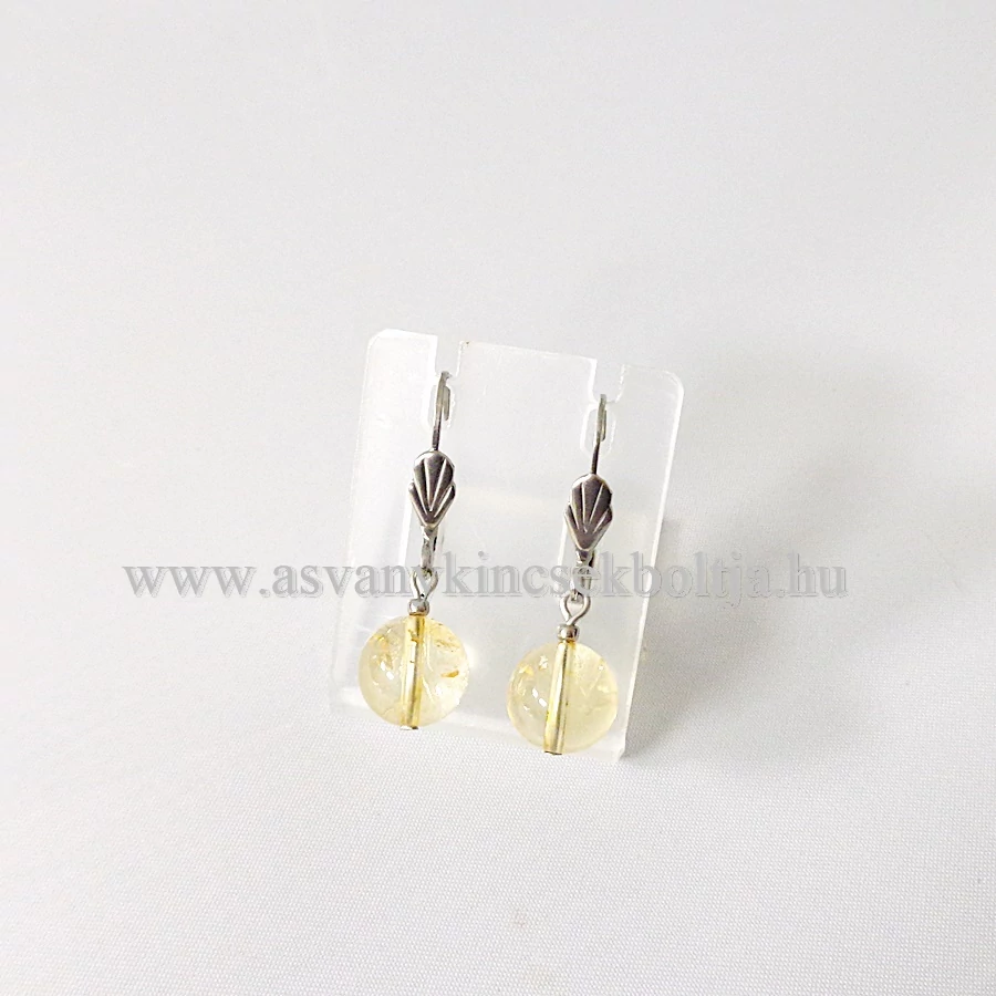 Citrin 1 golyós fülbevaló 10 mm