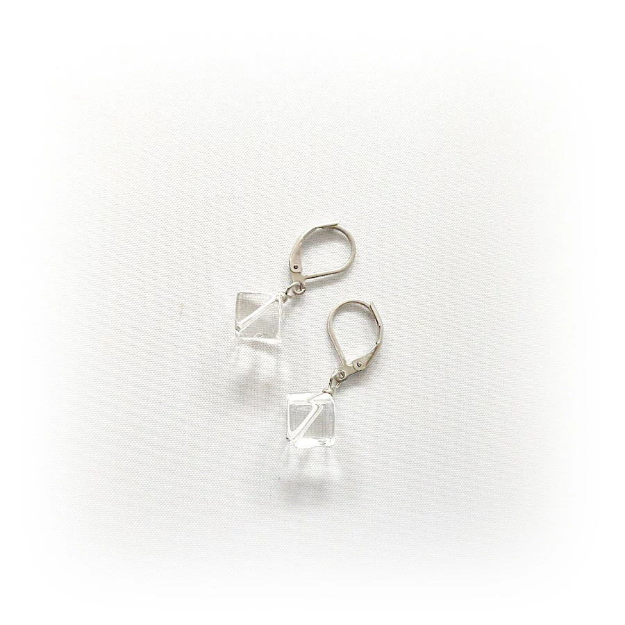 Hegyikristály kocka fülbevaló