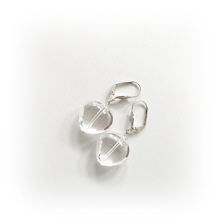 Hegyikristály szív fülbevaló