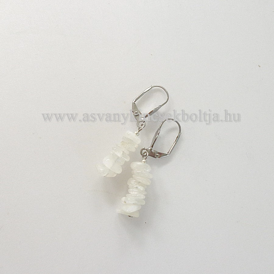 Szivárvány holdkő szemcsés fülbevaló