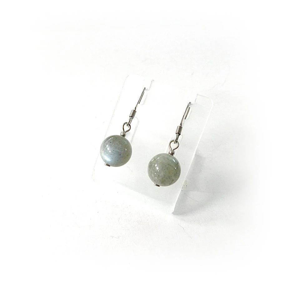 Labradorit 1 golyós fülbevaló 10 mm