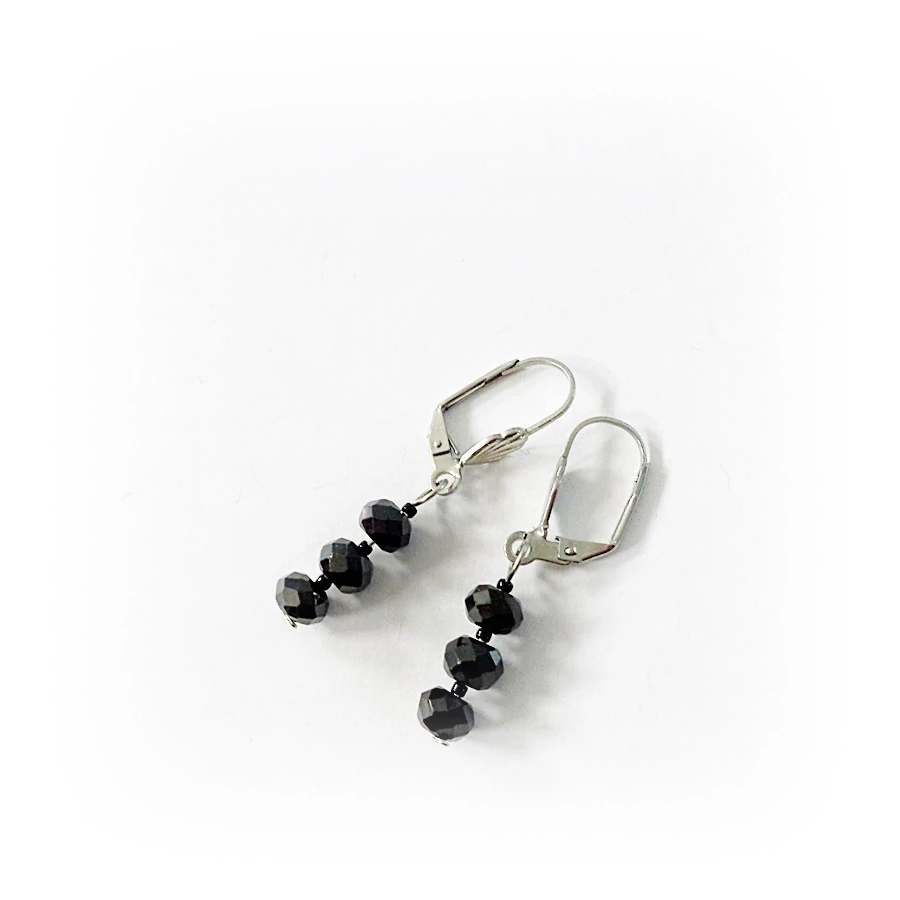 Spinell fazettált korong fülbevaló