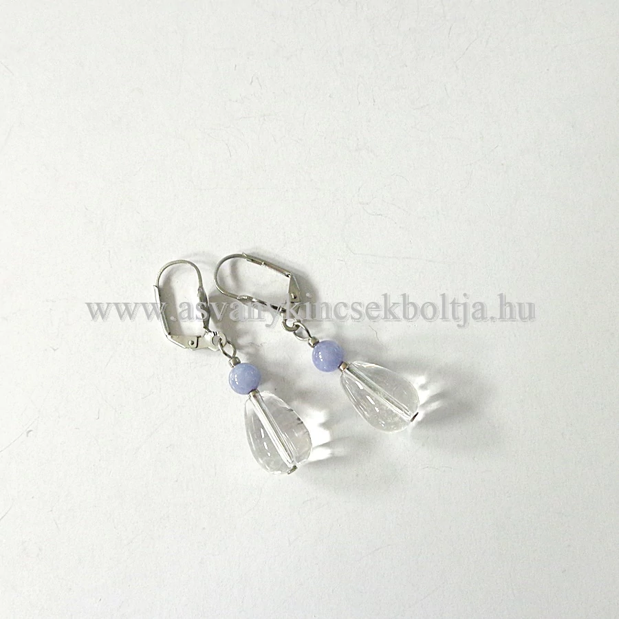 Tanzanit - hegyikristály fülbevaló