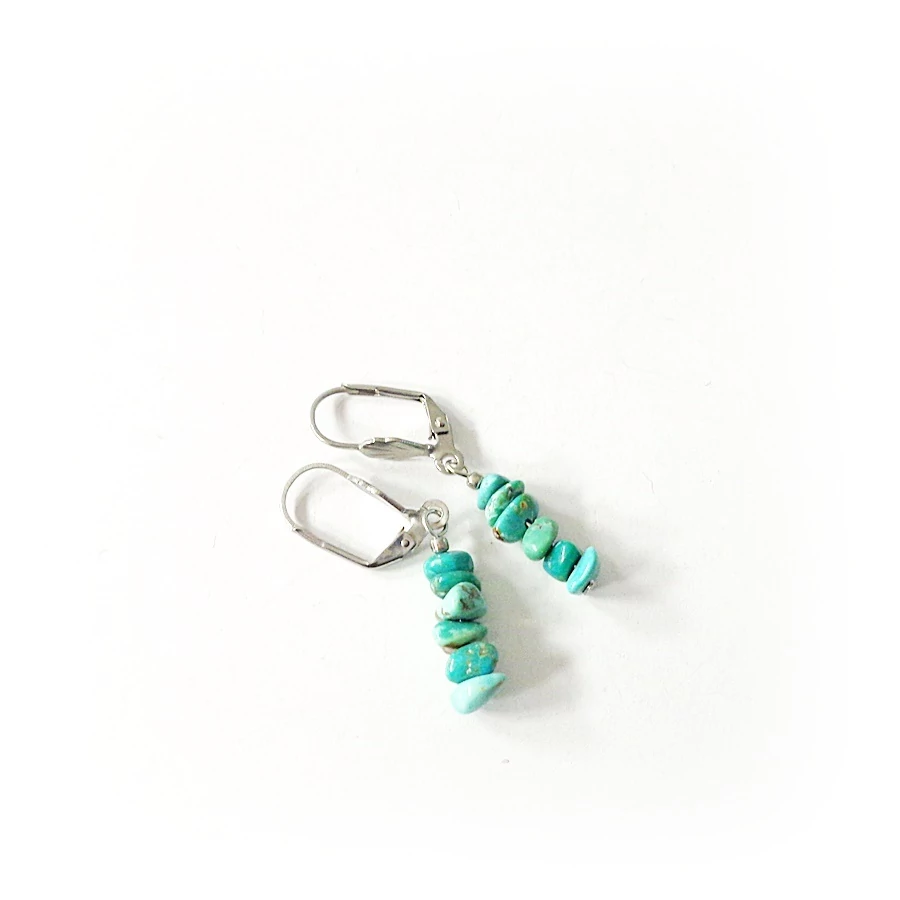 Türkiz szemcsés fülbevaló (zöldes-kék)