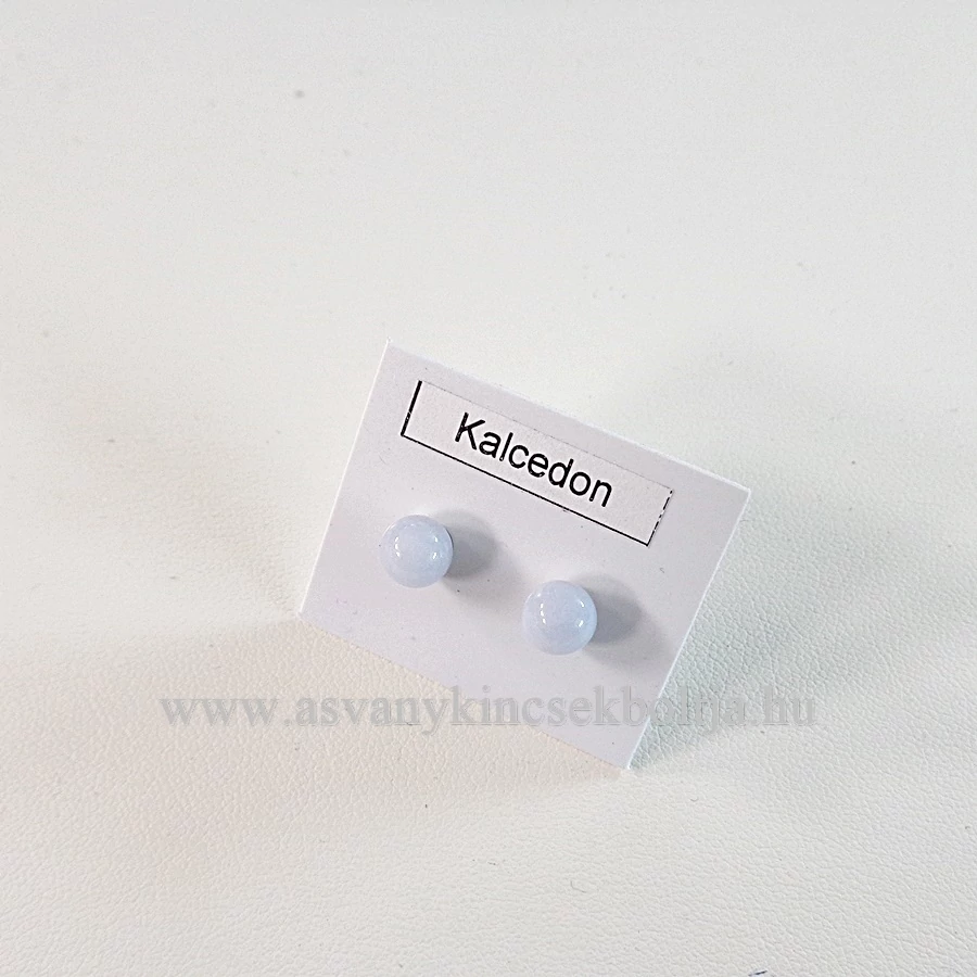 Kalcedon pötty fülbevaló 6 mm