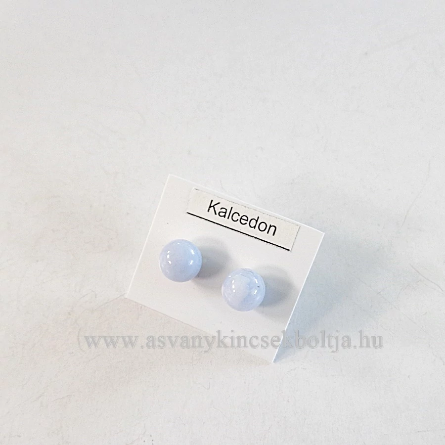 Kalcedon pötty fülbevaló 8 mm