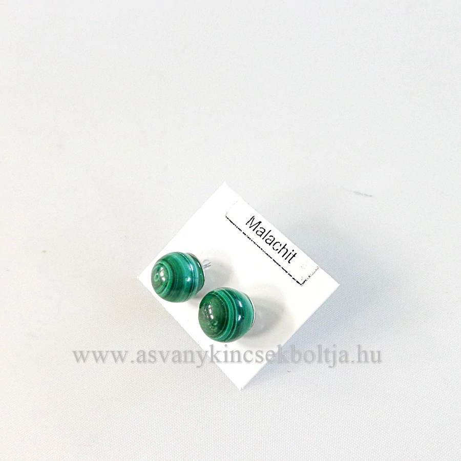 Malachit pötty fülbevaló 10 mm