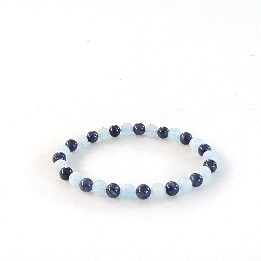 Zafír - akvamarin karkötő 6 mm