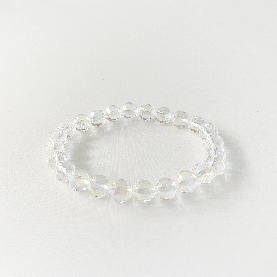 Hegyikristály aurakvarc fazettált karkötő 8 mm