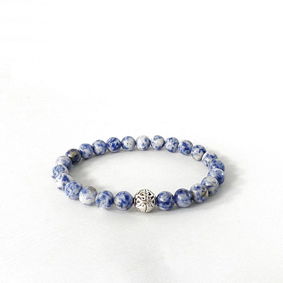 Foltos szodalit női - férfi karkötő 8 mm