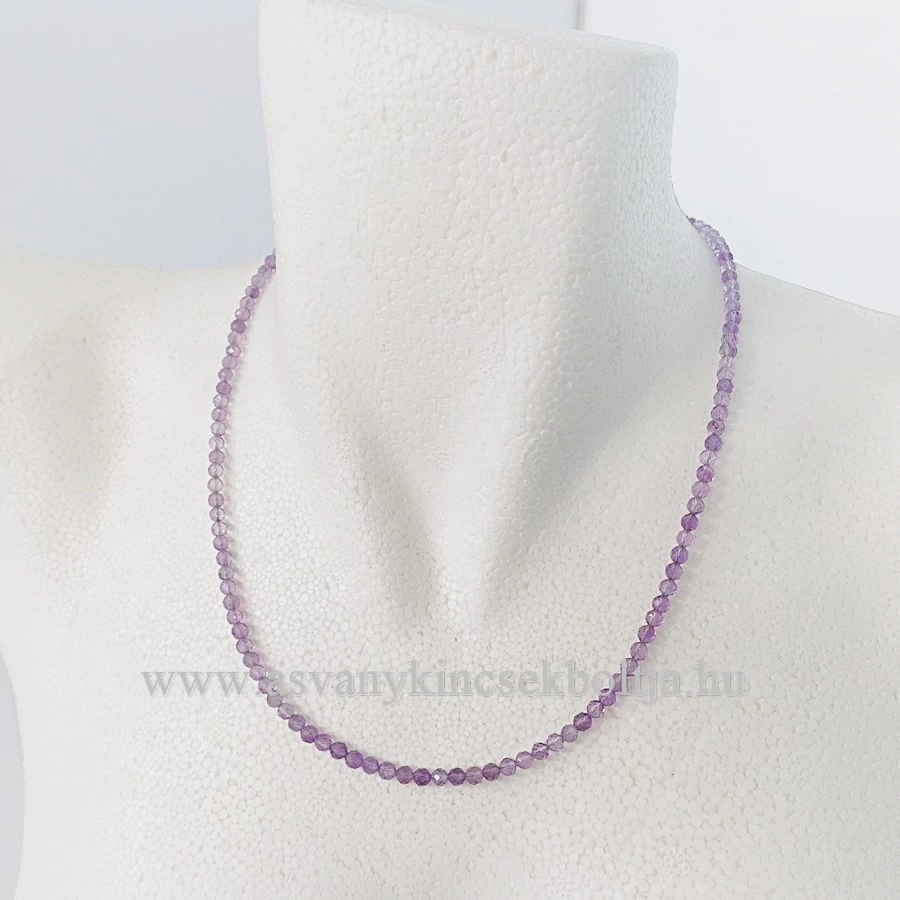 Ametiszt fazettált lánc 4 mm 50 cm