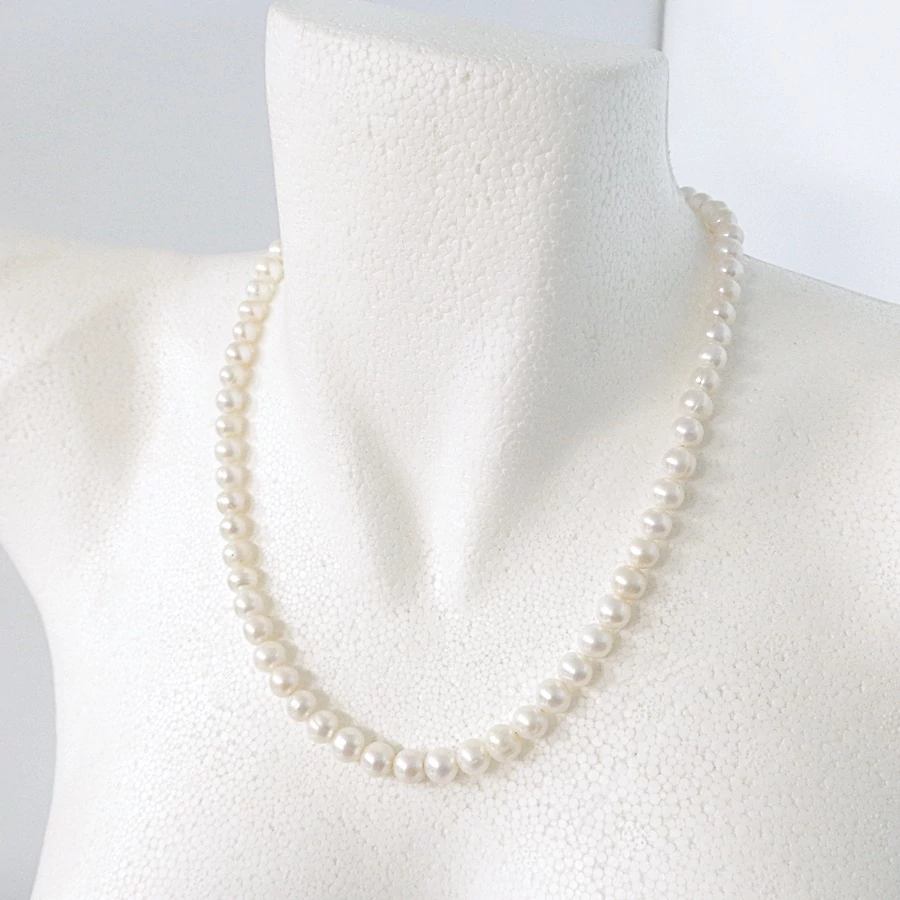 Édesvizi tenyésztett gyöngy lánc 8-8,5 mm 50 cm